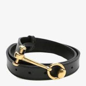 Gucci Horsebit Belt Black Leather Gold Fits 6/8
